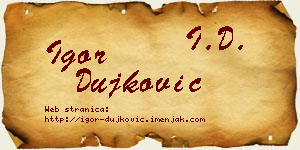Igor Dujković vizit kartica